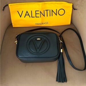 Valentino Mia Signature Leather Crossbody Bag Black